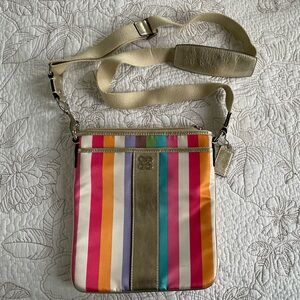 Coach Multicolor Striped Shoulder Bag